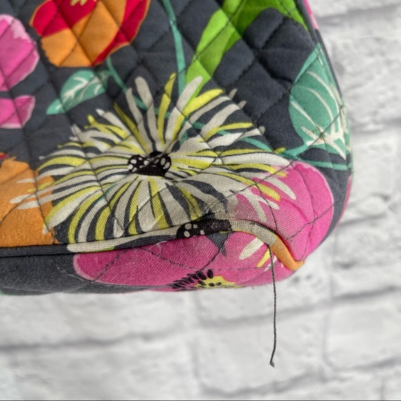 PREOWNED VERS BRADLEY FLORAL SHOULDER BAG PINK GREY ORANGE - Picture 6 of 6